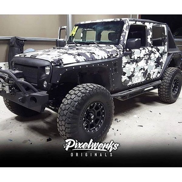 Jeep Wrangler Wrapped in Custom Printed 3M IJ180CV3 Vinyl