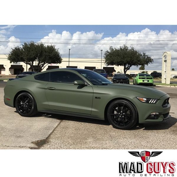 mustanggtcolorchangewrapin3m1080mattemilitarygreenvinyl