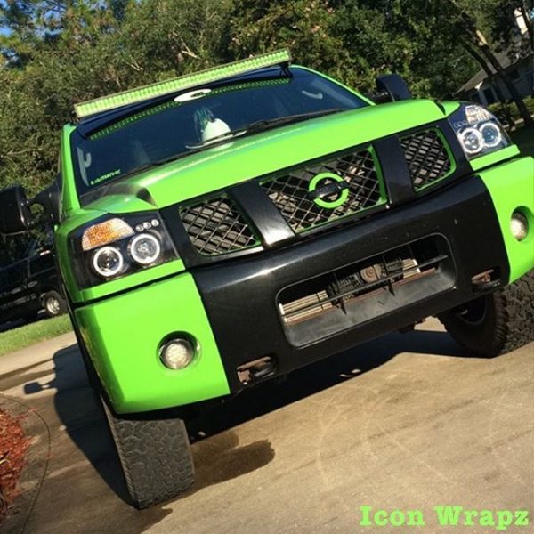Nissan Titan wrapped in Avery SW Gloss Grass Green Vinyl Nationwide Wraps