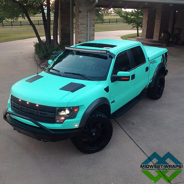 Ford Raptor Wrapped in Avery SW900-713 Matte Vintage Green
