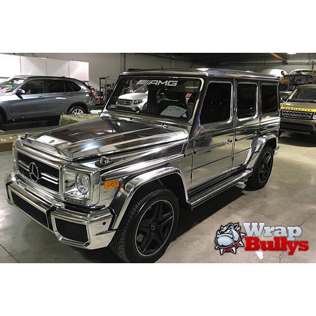 Mercedes Benz G Wagon wrapped in Avery SW900-843 Silver Chrome