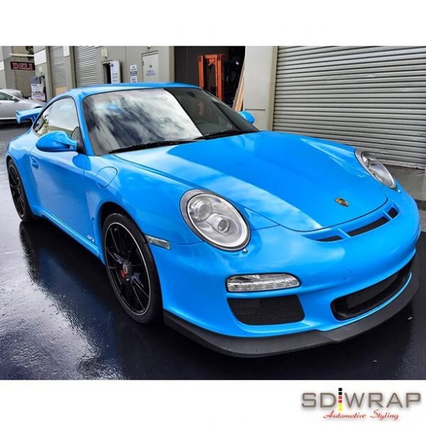 Porsche Wrapped In Avery SW900 632 Gloss Light Blue Nationwide Wraps